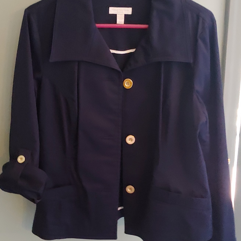 Charter Club Med Petite nwhy blue jacket